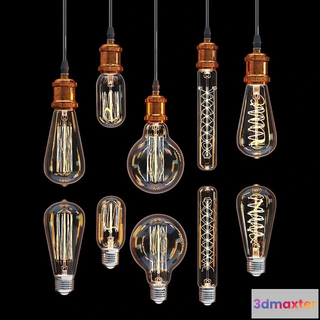 1561316 - Edison lamps collection 3D Max