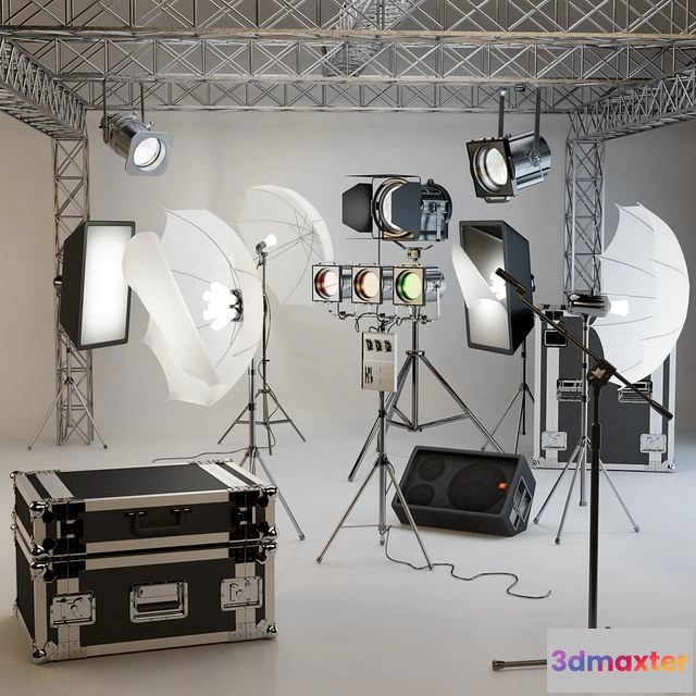 1568936 - Prof. lighting for photography studios + muses. accessories 3D Max