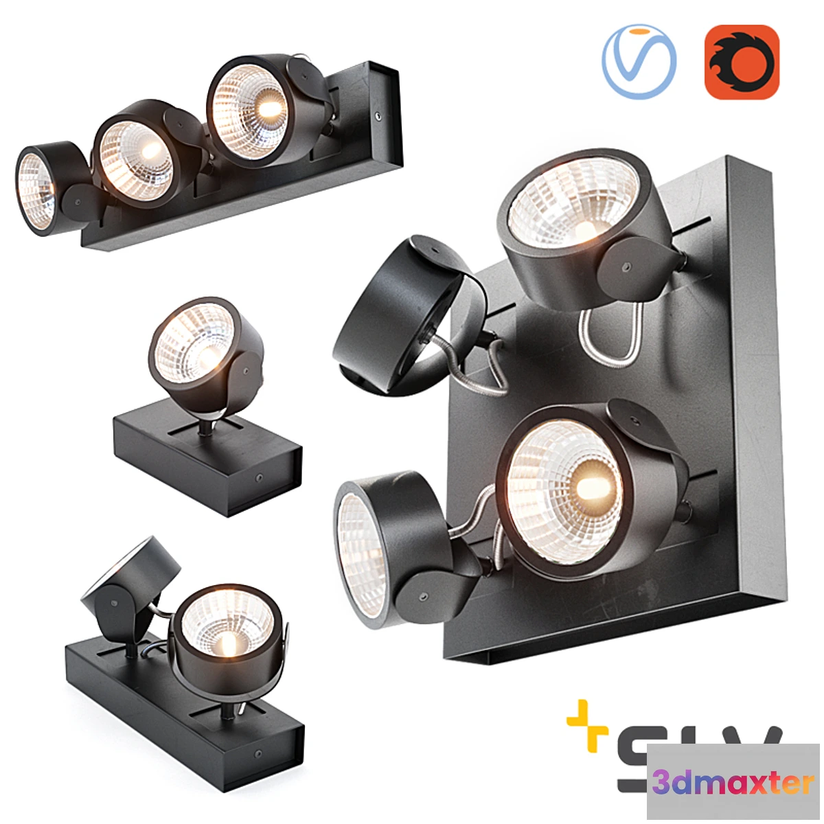 660849 - lamps SLV Kalu Led Black set 1.
