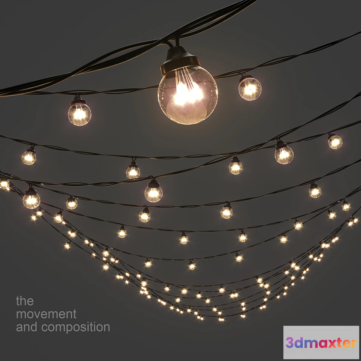 876167 - Editable Garland Galaxy Bulb String - No.6