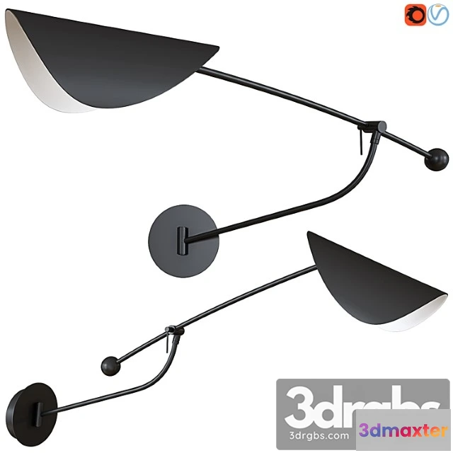 1052756 - Funambule adjustable contemporary metal wall light