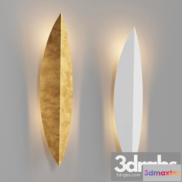 1053086 - Loftconcept art deco leaf wall lamp gold and white
