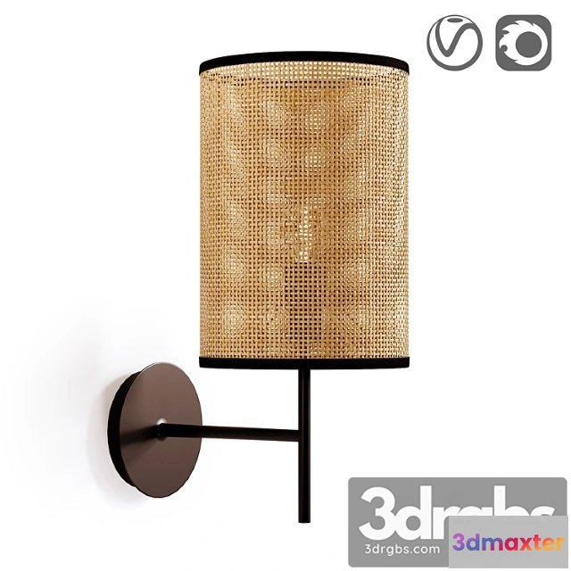 1053180 - Metal and braided wall lamp, cara