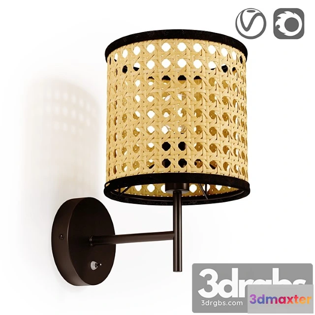 1053182 - Metal and weave wall lamp grizzana