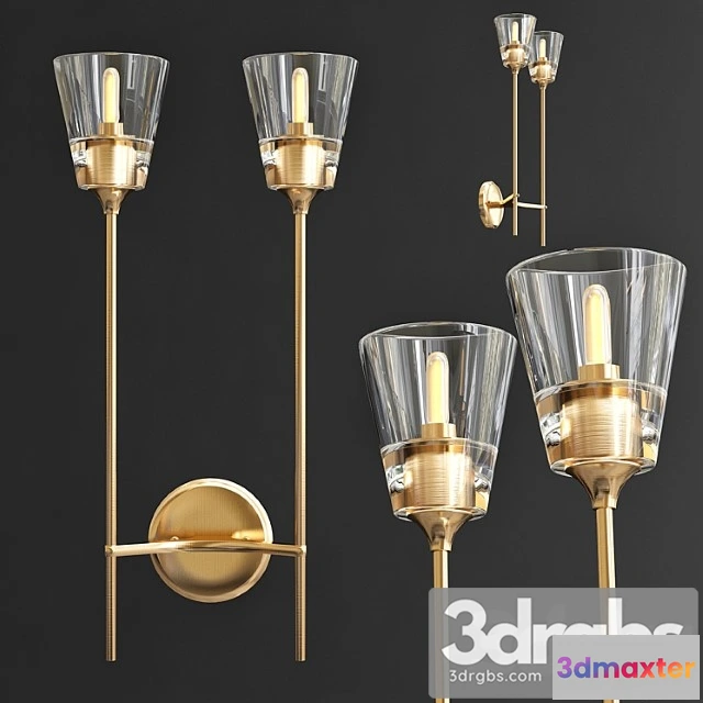 1053766 - Wall lamp rh torche de verre double wall lamp