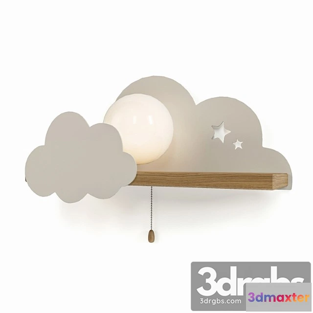 1053800 - Wall lamp with shelf white cloud wall lamp white cloud