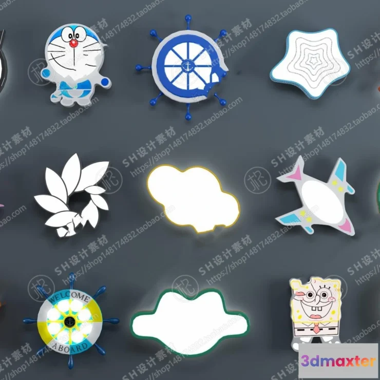 1140672 - Chandelier Ceiling and Wall Lamp - 3D Models - 0012