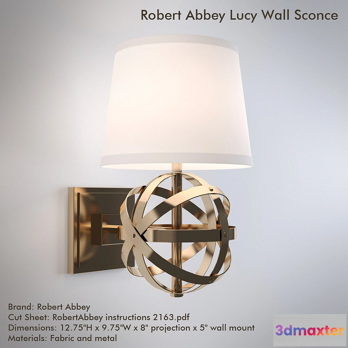 1269387 - Robert Abbey Lucy Wall Sconce 3D Max