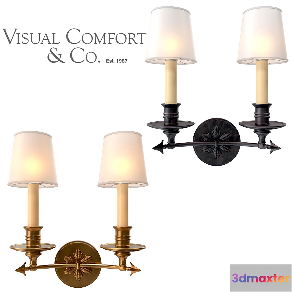 1286404 - Visual Comfort EF Chapman Arrow Double Wall Sconce 3D Max