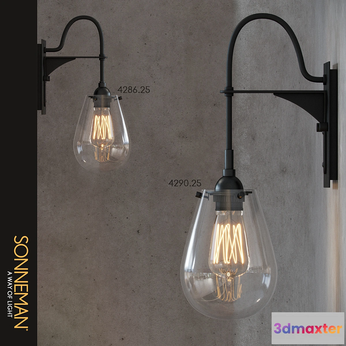 1287478 - SONNEMAN Chelsea Sconce 3D Max