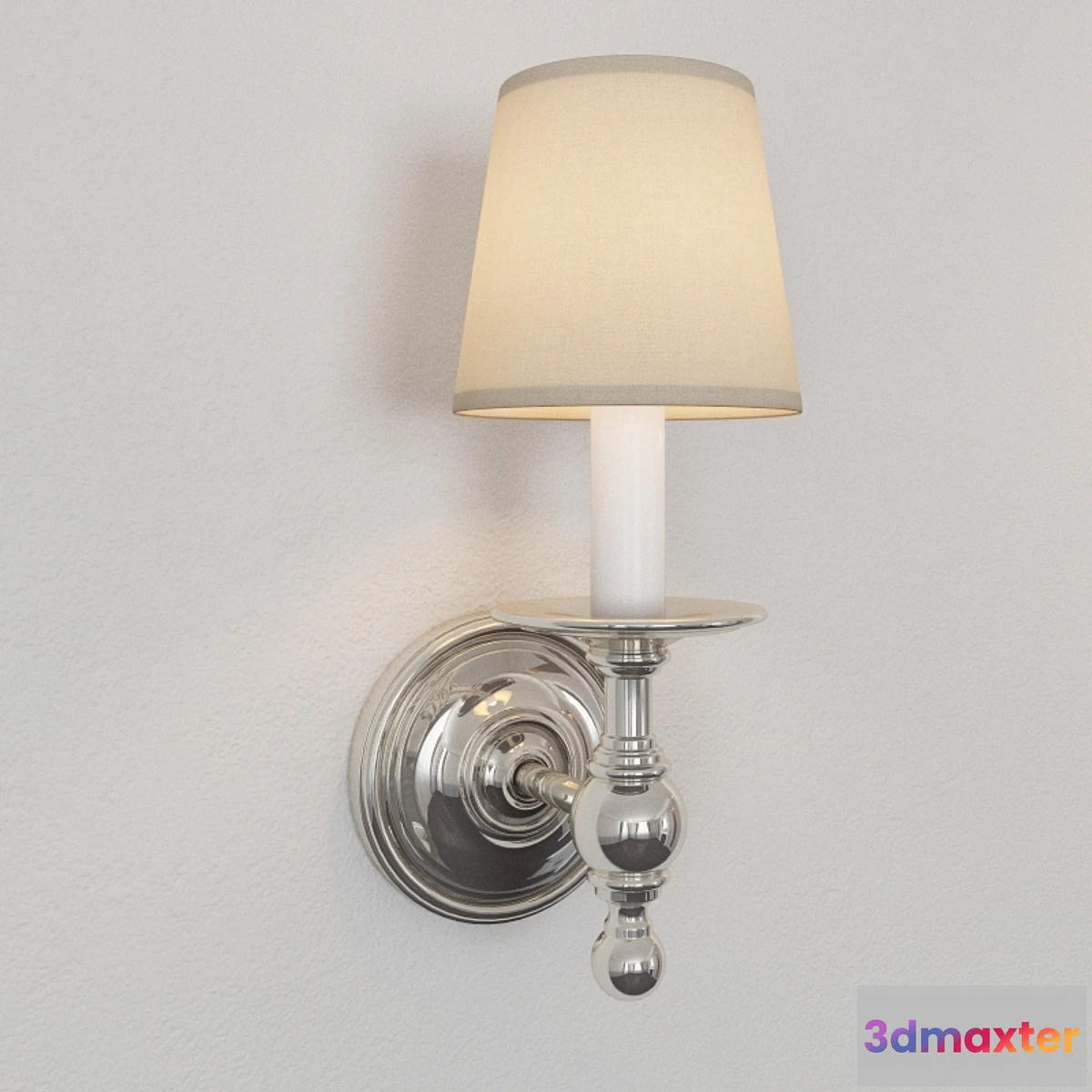 1292941 - Studio Classic Single Sconce in Polished Nickel by Visual Comfort SL2815PN 3D Max