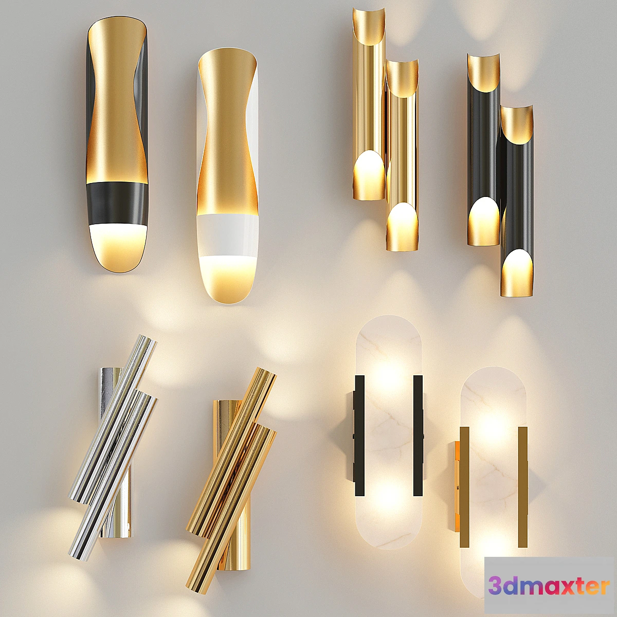 1297761 - Collection wall lamps 3D Max