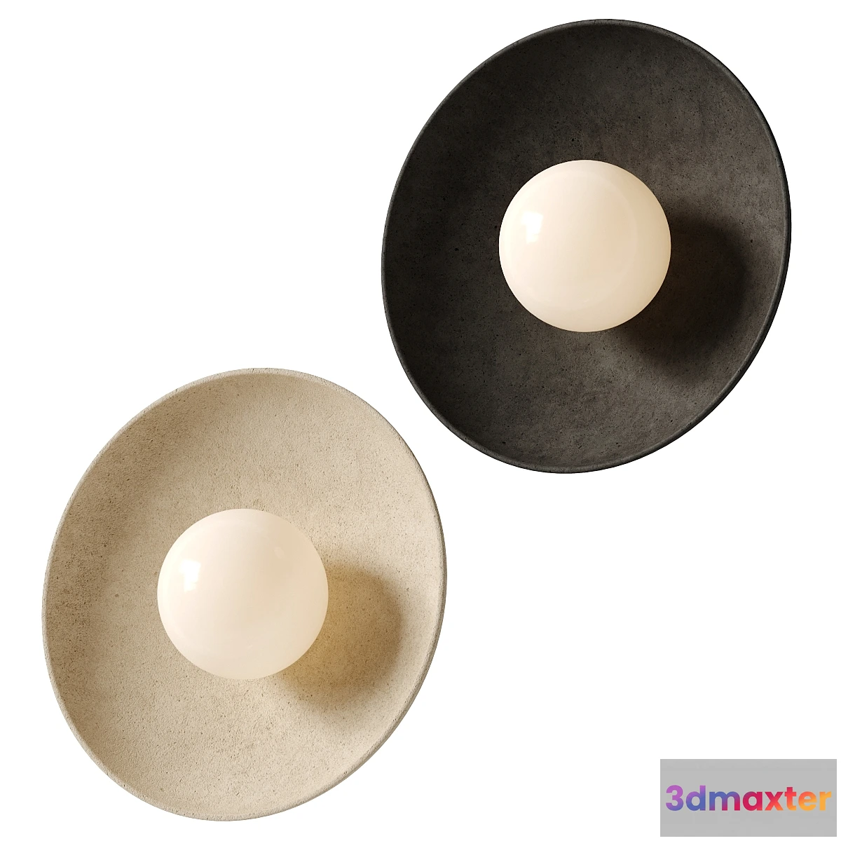 1306072 - Handmade Ceramic Dish Wall Sconce - Lighting Collective 3D Max