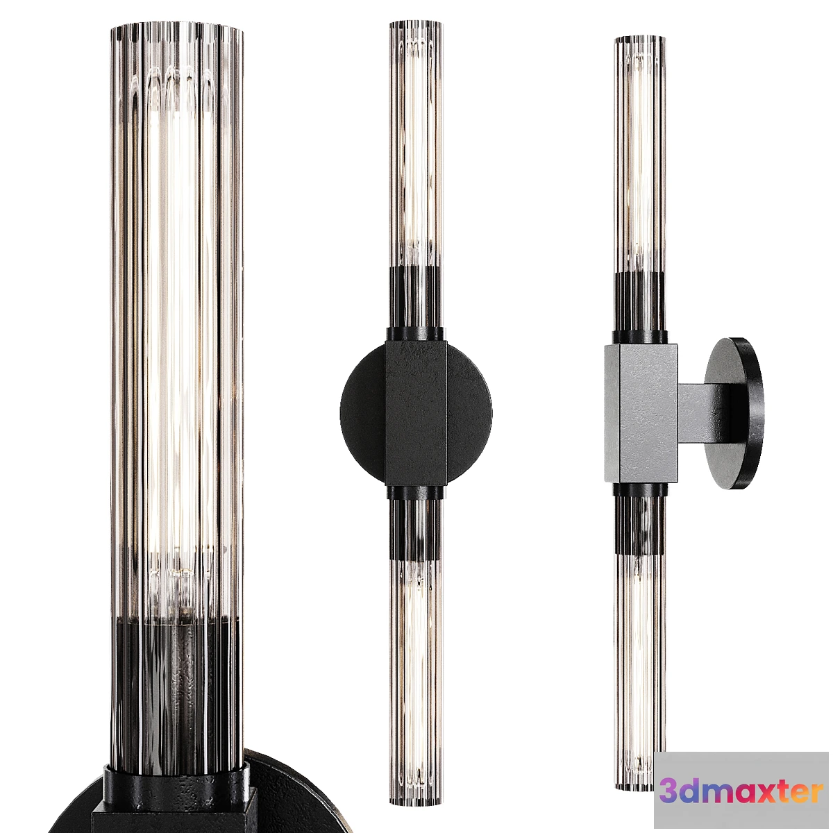 1312055 - Restoration Hardware CANNELE VANITY SCONCE Black 3D Max