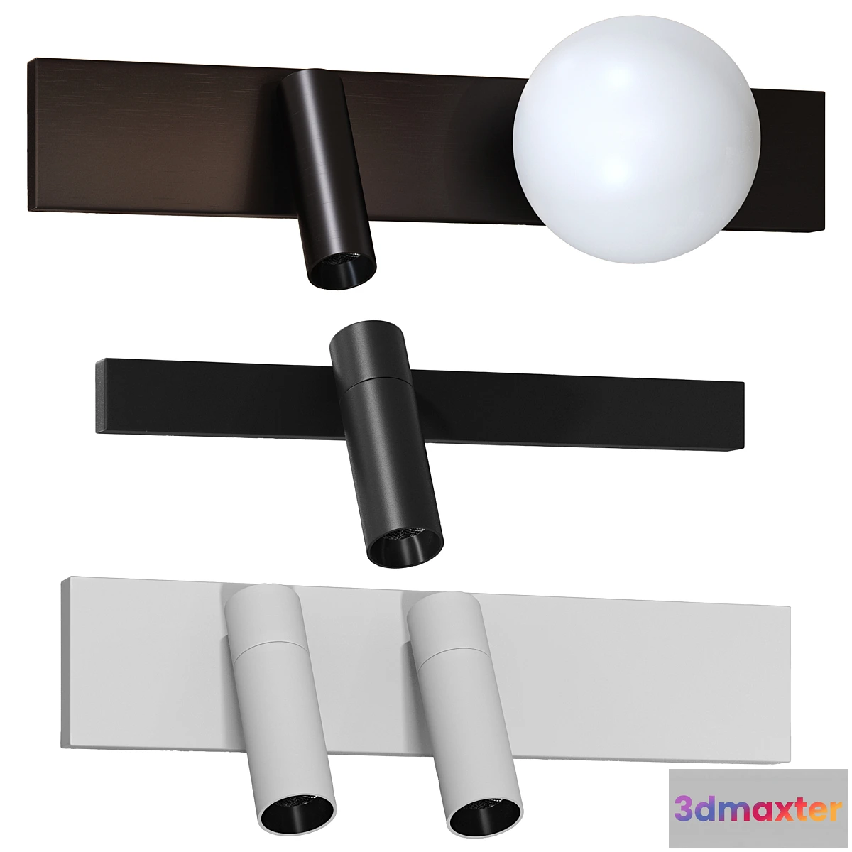 1312270 - 3 wall lamps Locus Night (Centersvet) - No.2 3D Max