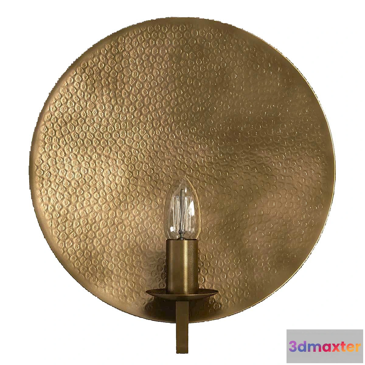 1314707 - Hammered brass round wall light 3D model 3D Max