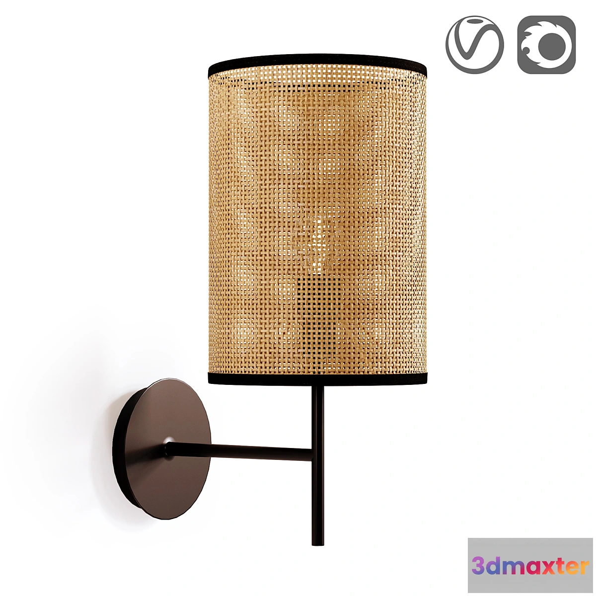 1316136 - Metal and braided wall lamp Cara 3D Max