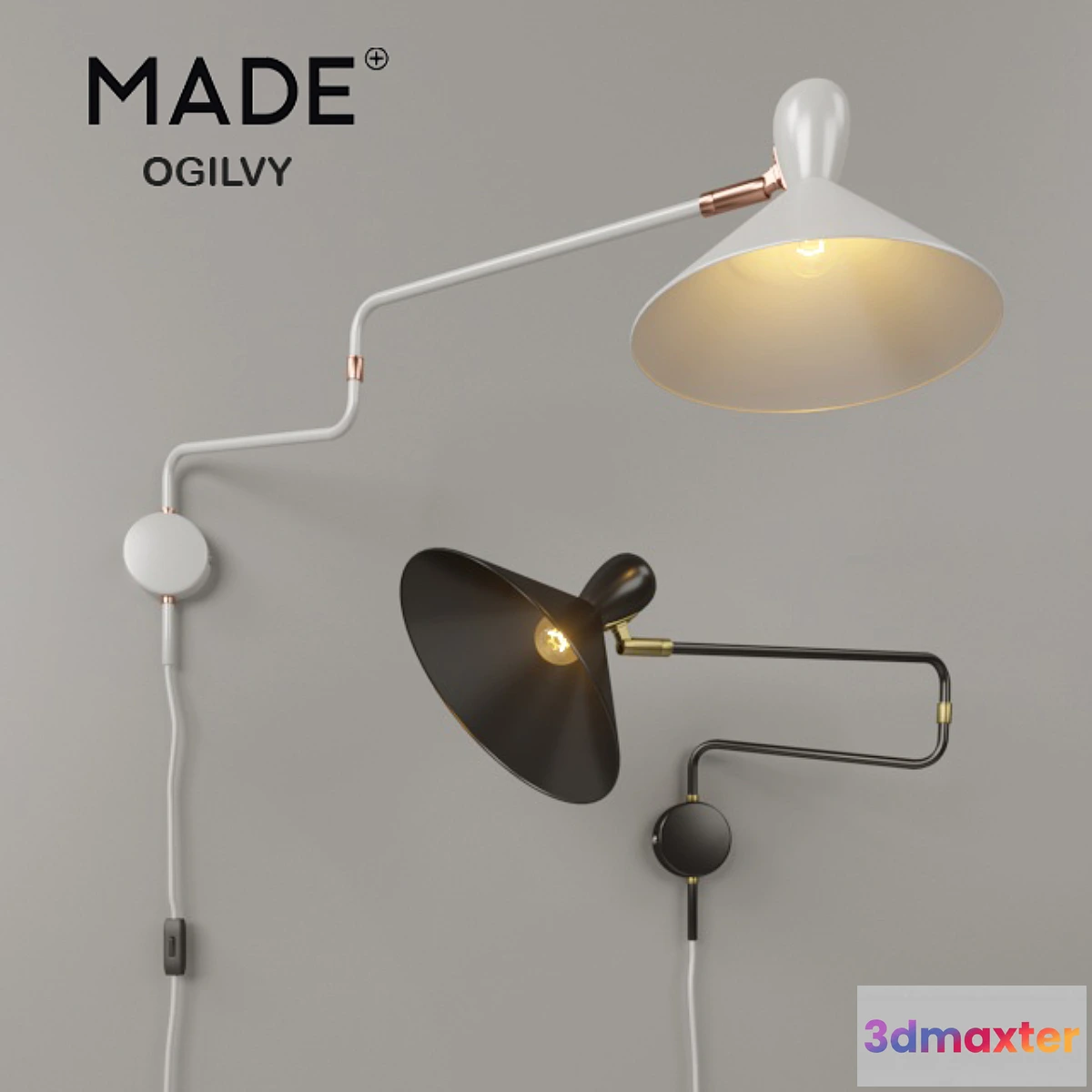 1317243 - Ogilvy Swing Arm Wall Lamp 3D Max