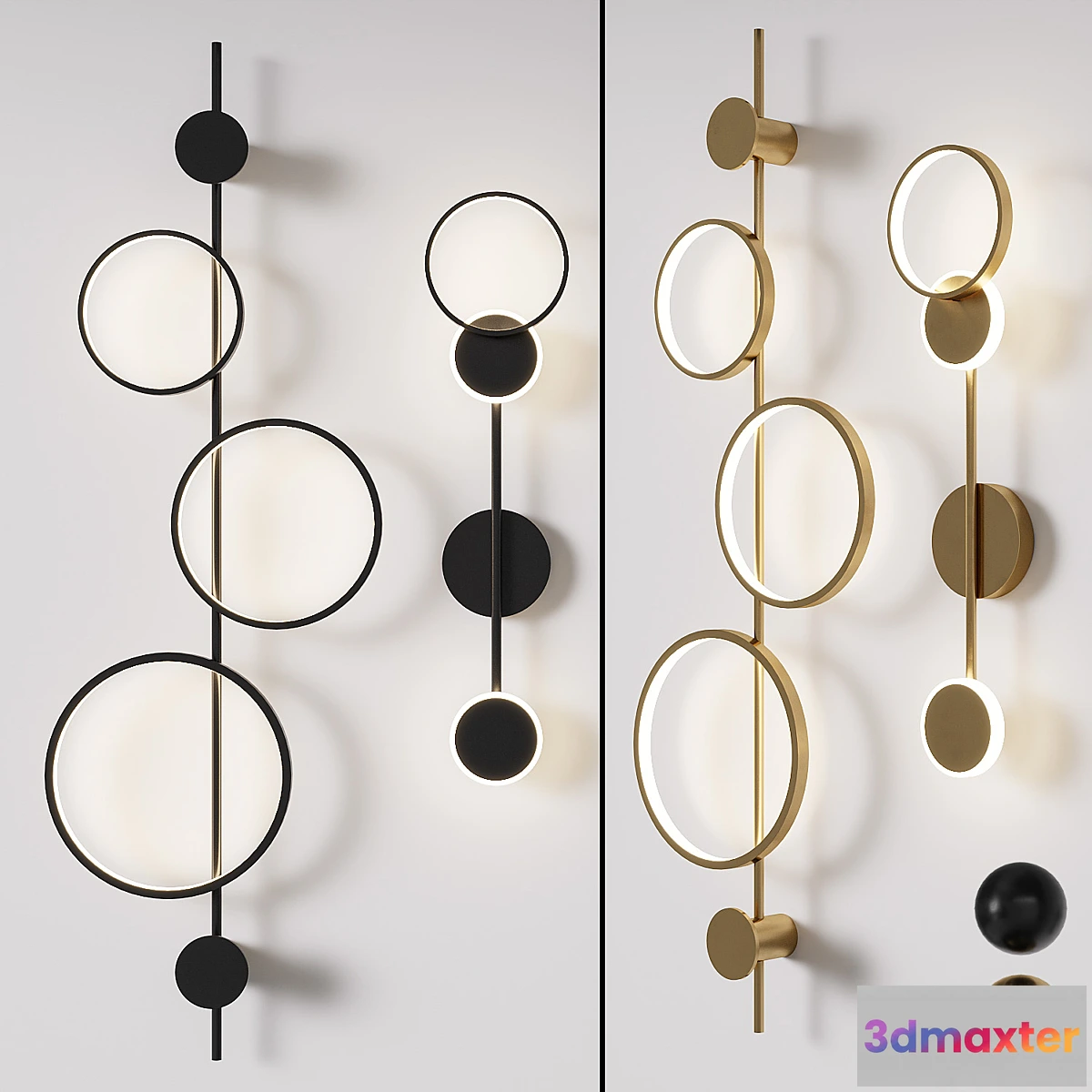 1317988 - Set of LED wall sconces_1 - No.2 3D Max