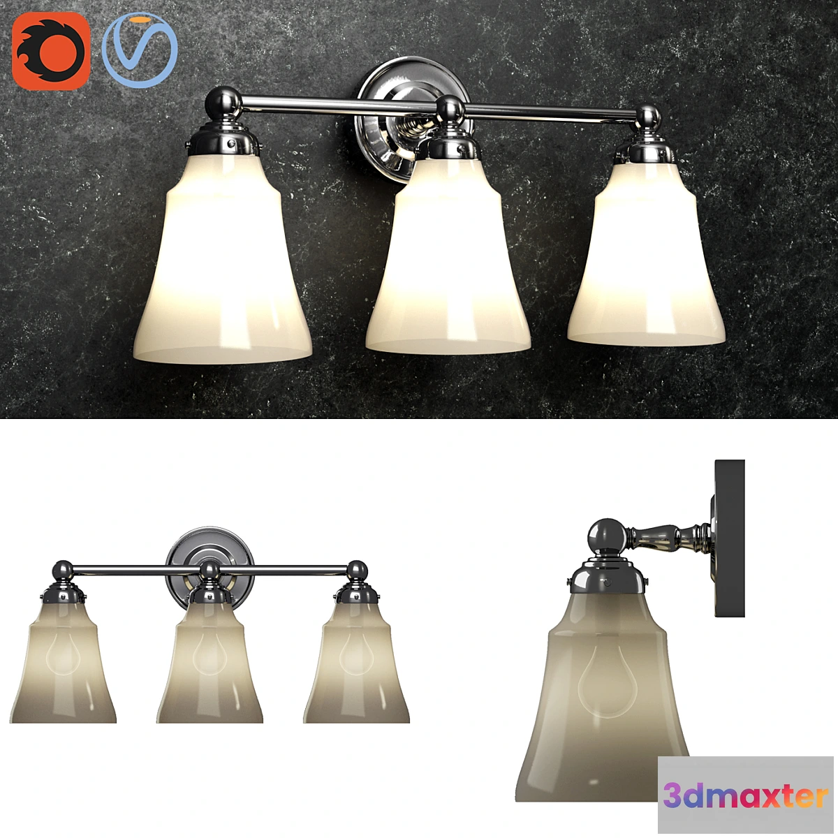 1319379 - Pottery barn Sussex Triple Sconce 3D Max