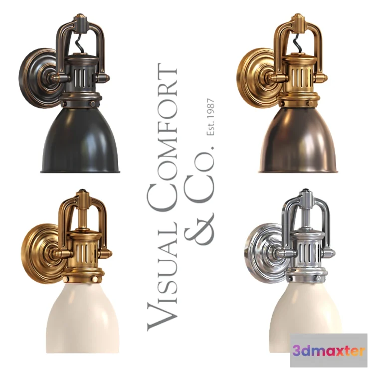 1322661 - Visual Comfort Lamp SL 2975 Traditional Yoke Suspended Sconce 3D Max