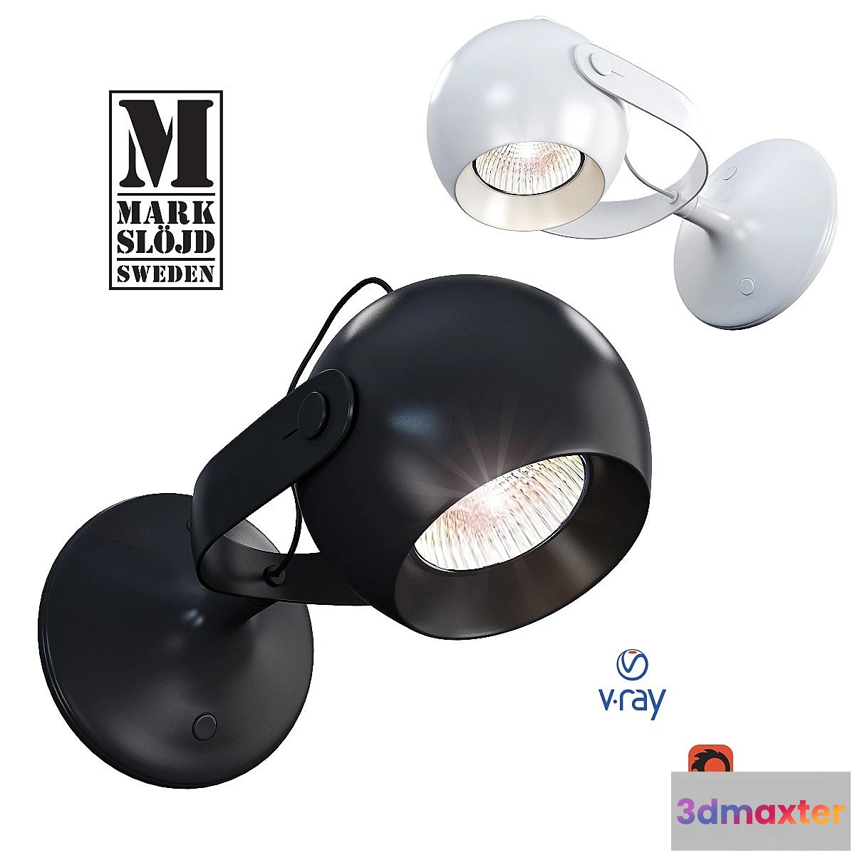1324395 - Model KLOT wall lamp from MARKSLOJD Sweden. 3D Max