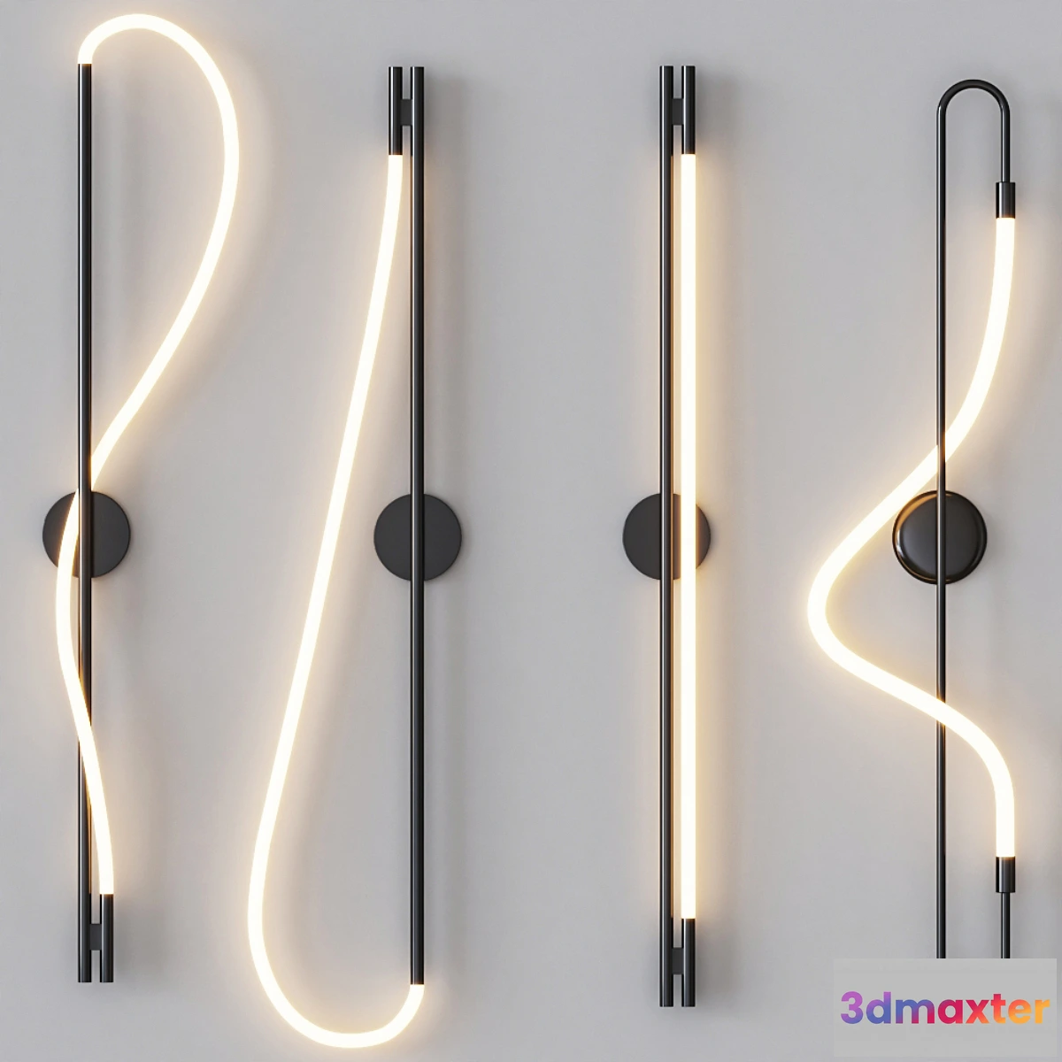 1340557 - Luke Lamp Co - Wall Sconce Black Set 3D Max