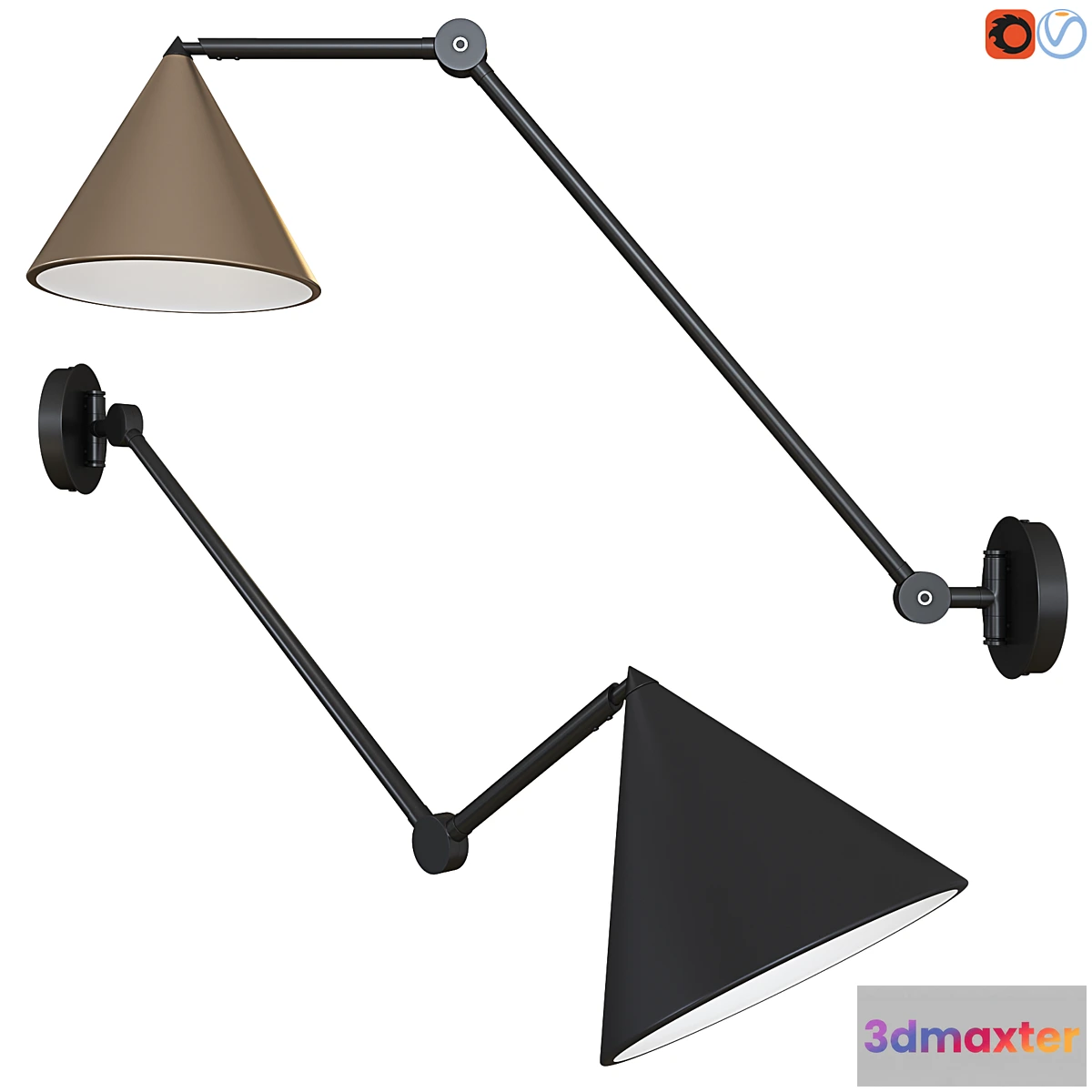 1342965 - Swivel wall lamp Moke AM.PM 3D Max