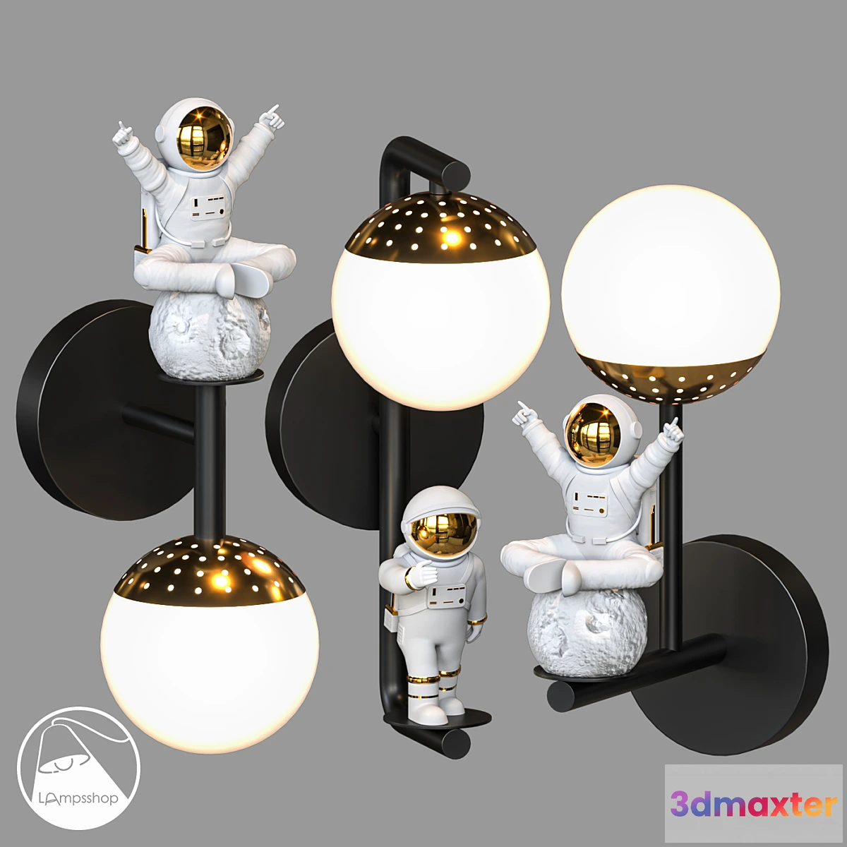 1343936 - LampsShop.com B4428 B4429 B4430 Sconce Astroneer 3D Max