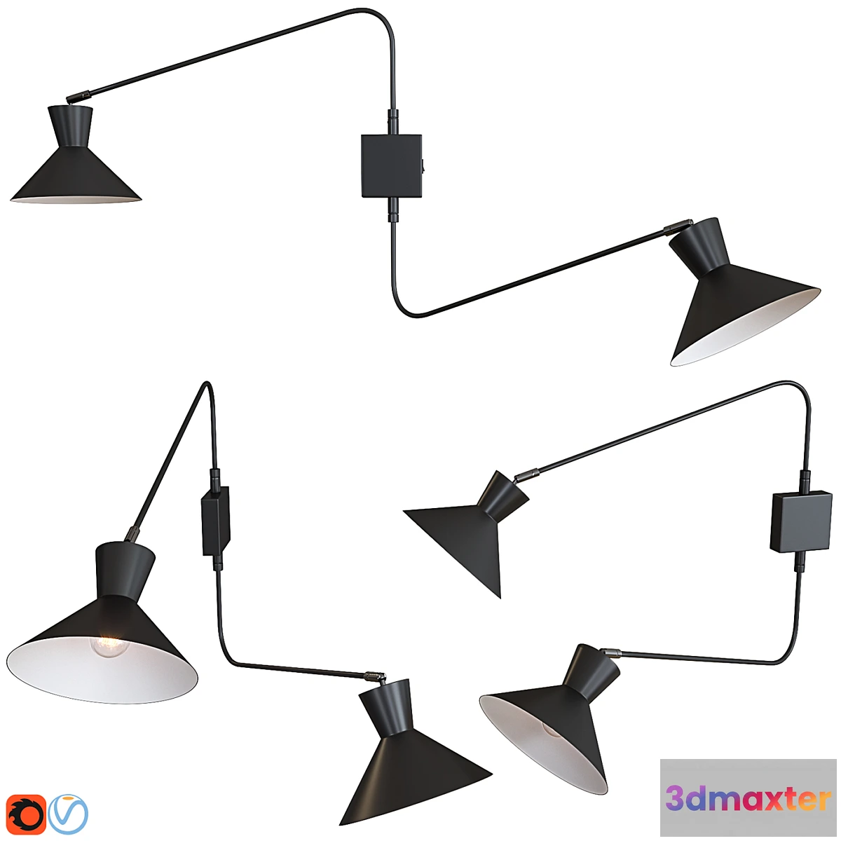 1344031 - Applique Voltige 2 bras 3D Max