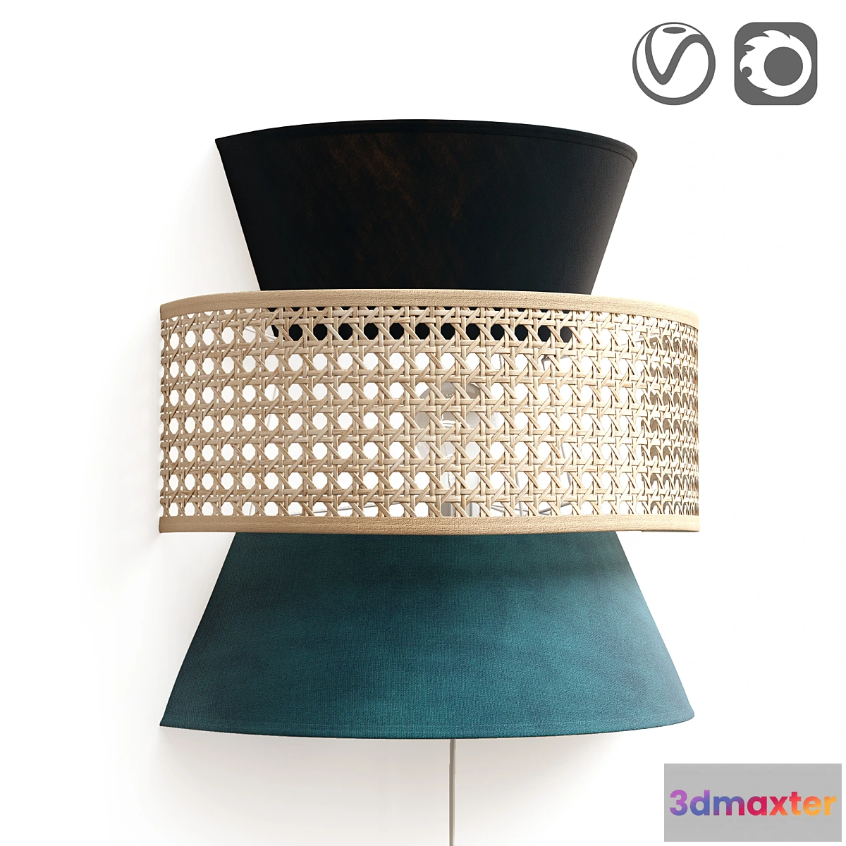 1344589 - Wicker rattan wall lamp DOLKIE 3D Max