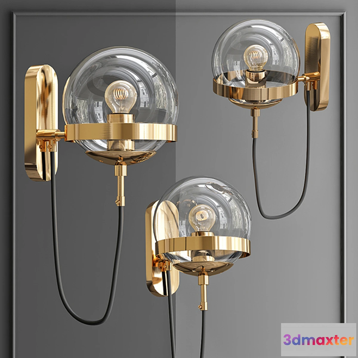 1344791 - Sconce Ball and String 3D Max