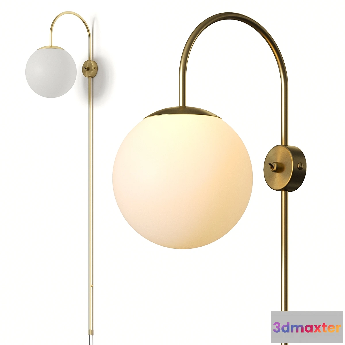 1346940 - La Redoute Moricio Brass And Opaline Wall Lamp 3D Max