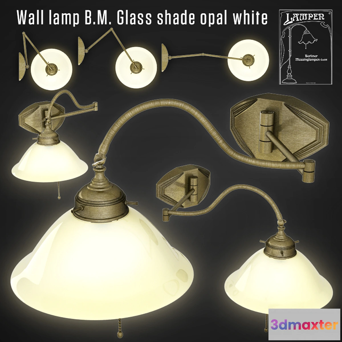 1395632 - Wall lamp BM Glass shade opal white 3D Max