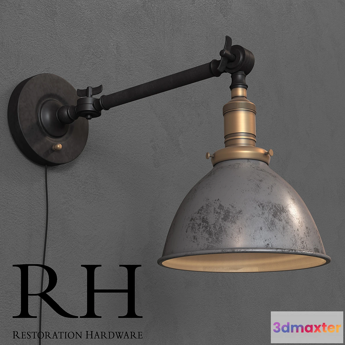 1398122 - INDUSTRIAL ERA TASK SCONCE - PEWTER 3D Max