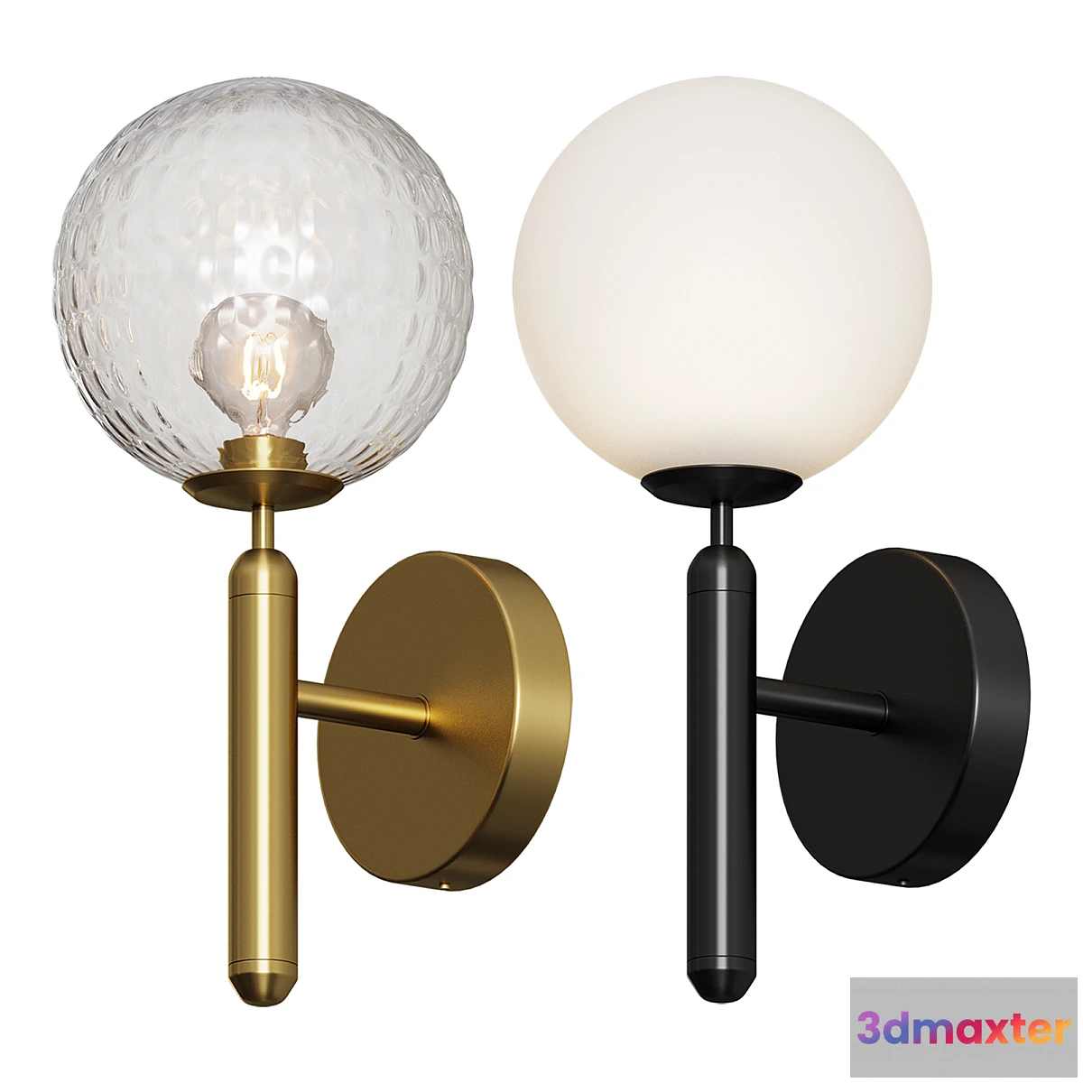 1398428 - Modern Glass Ball Led Wall Lamp 3D Max