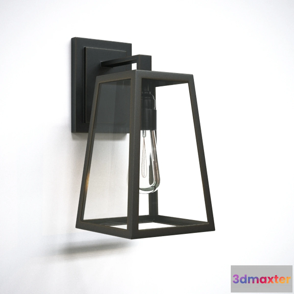 1399248 - Black Frame Trapezoidal Hallway Wall Lighting 3D Max
