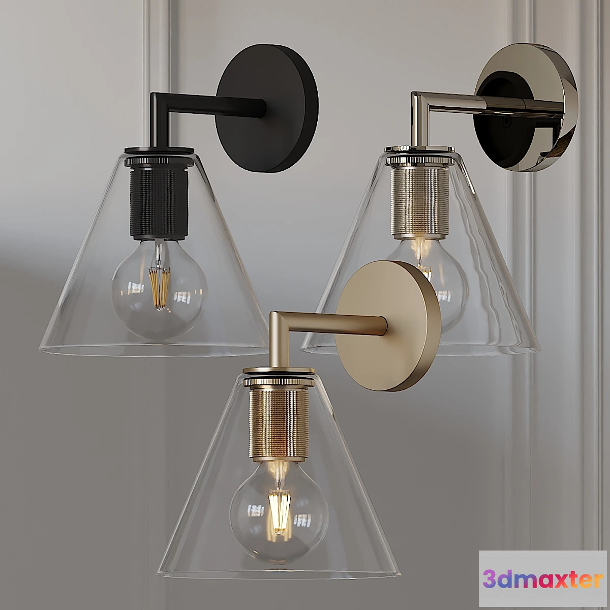 1406690 - Utilitaire Funnel Shade Single Sconce 3D Max