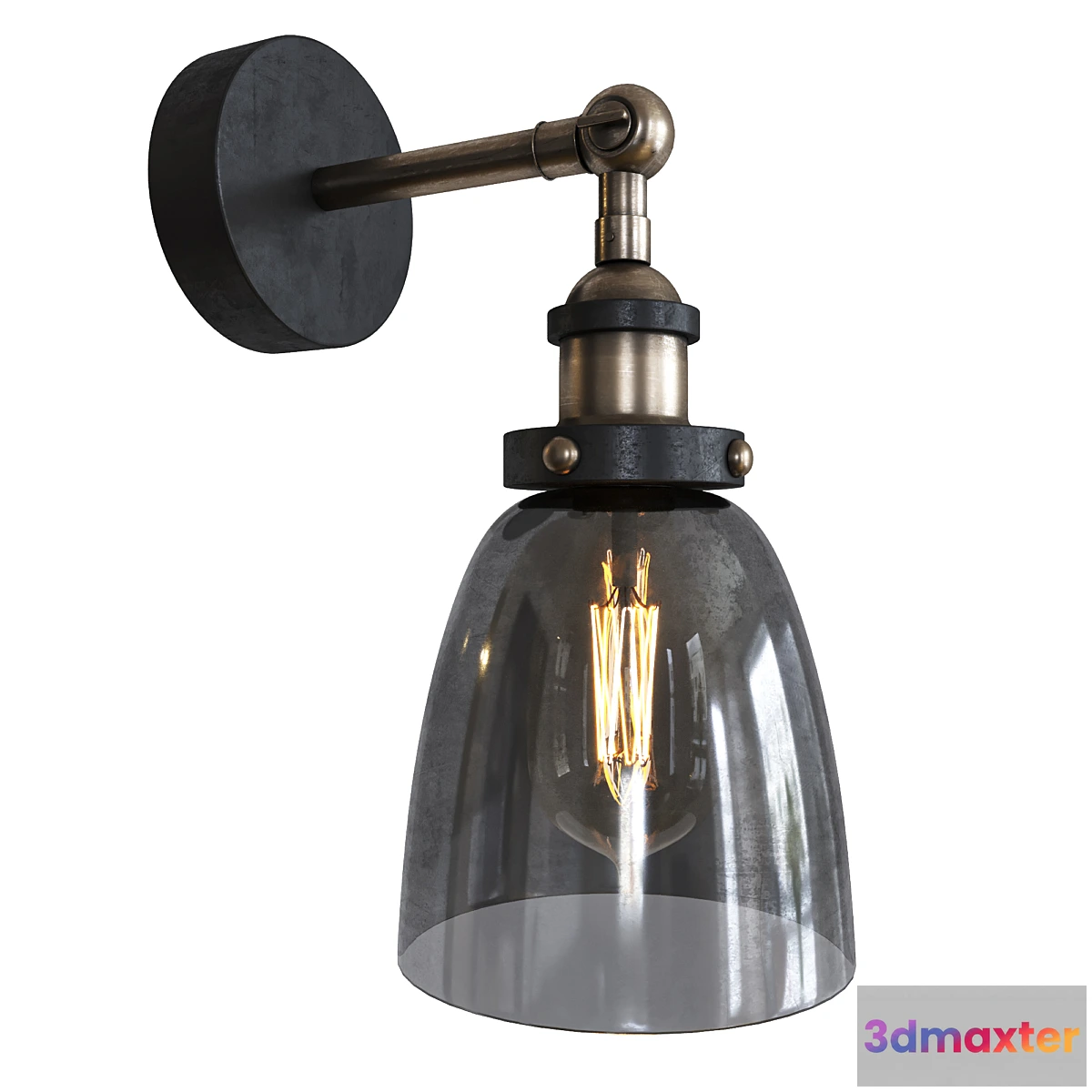 1409458 - Smoke Glass cloche Wall Lamp 3D Max