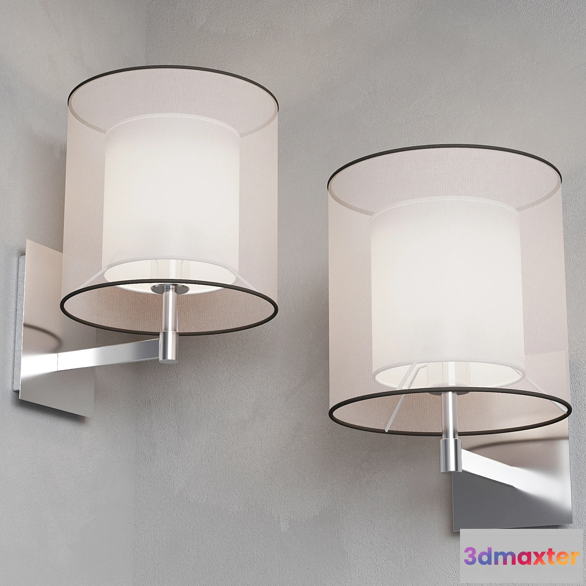 1410640 - Faro SABA Matt nickel wall lamp 3D Max