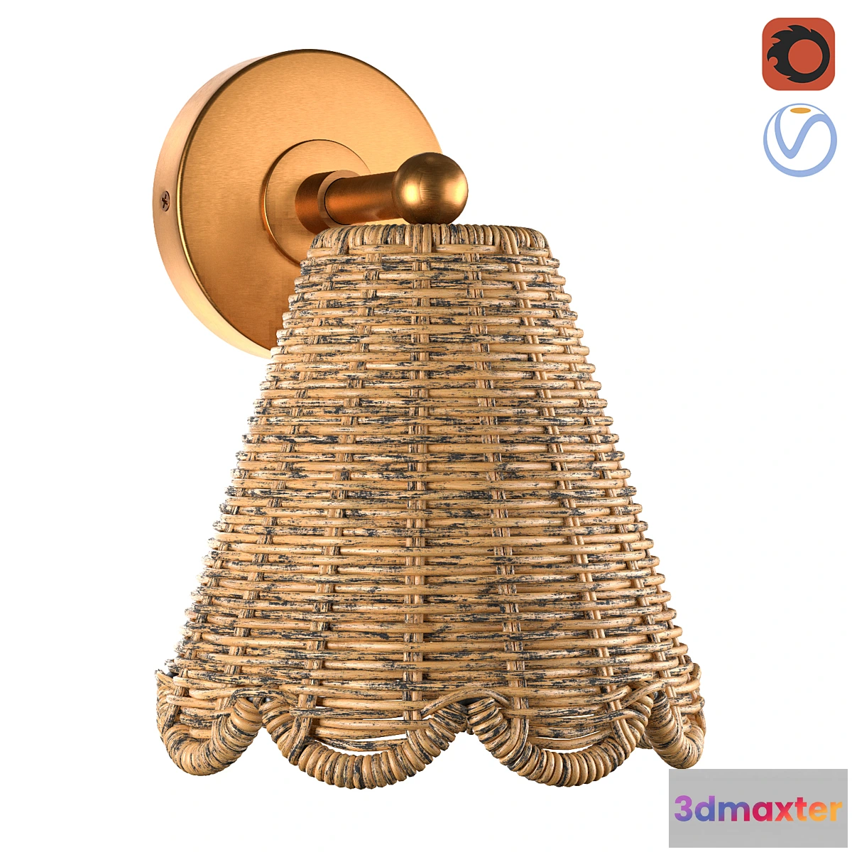 1412242 - Kismet Hanging wicker rattan Sconce 3D Max