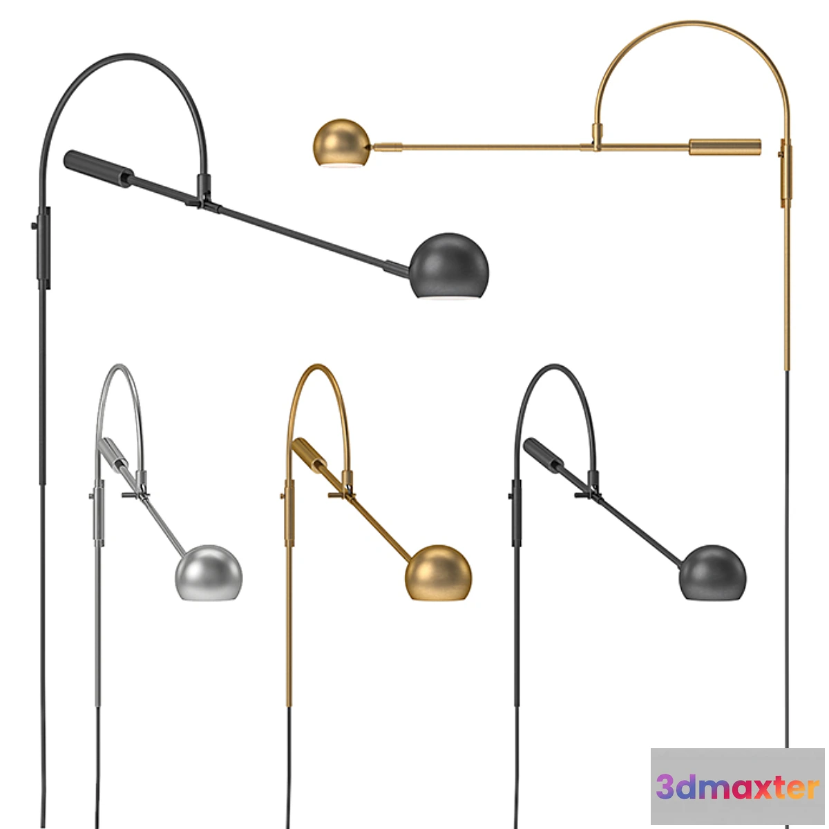 1422730 - RH - Orbiter II Wall Lamp 3D Max