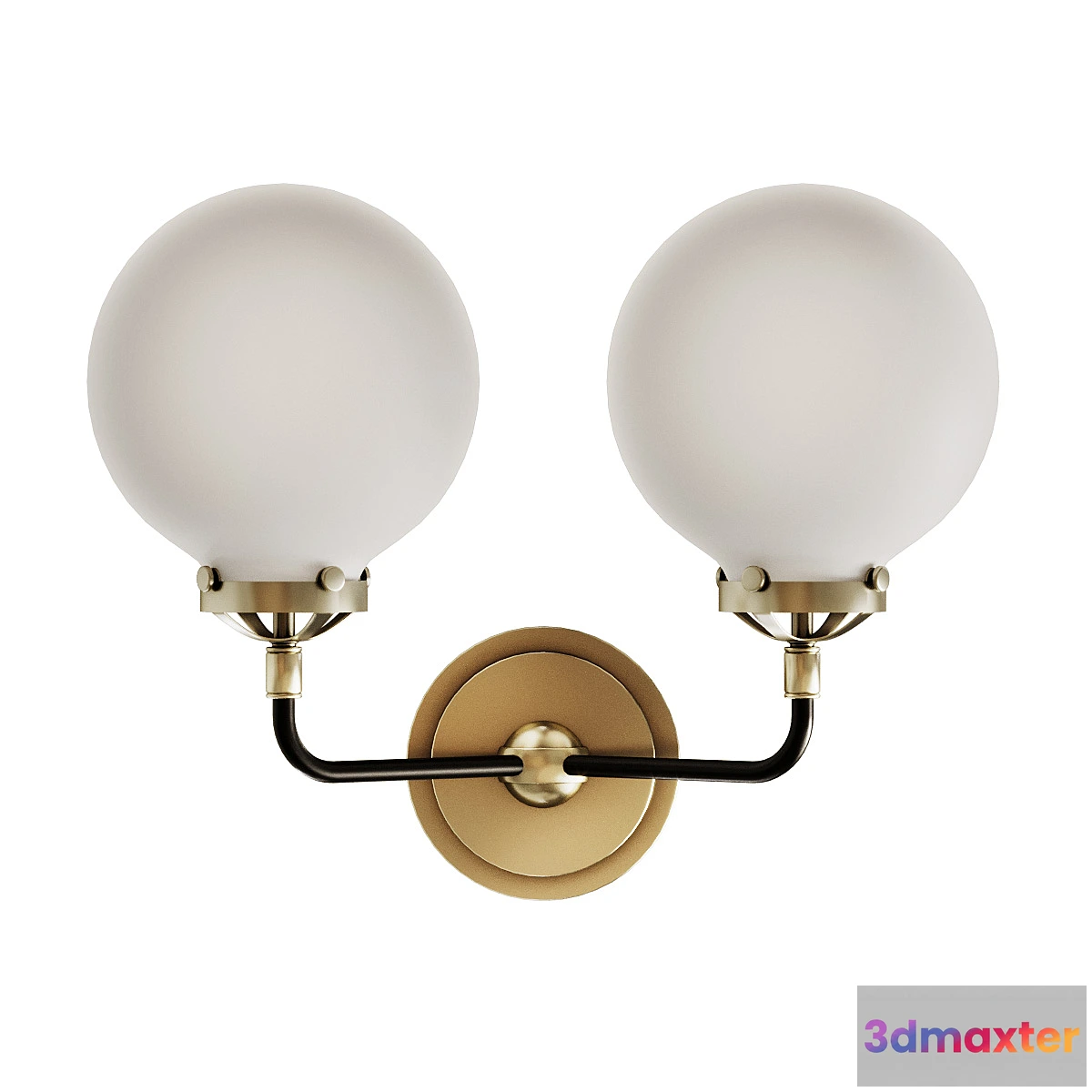 1427554 - Rh bistro globe milk glass double sconce 3D Max