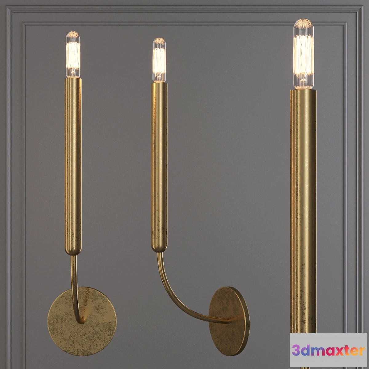 1431816 - Restoration Hardware QUENOUILLES SINGLE SCONCE Brass 3D Max