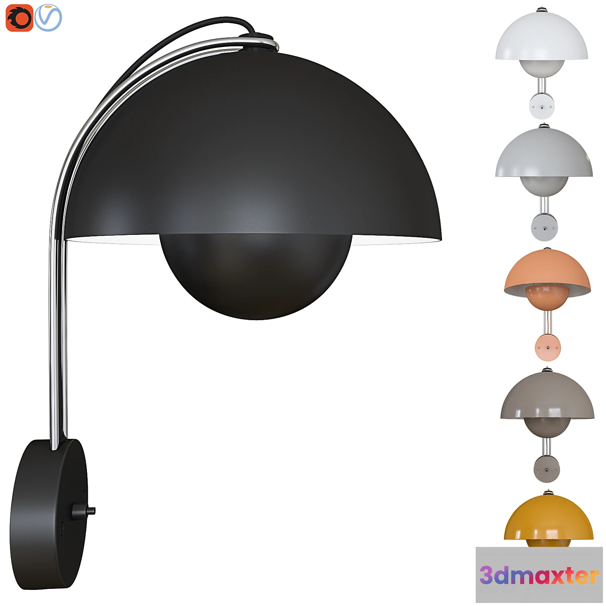 1431974 - Wall lamp Flowerpot VP8 by &Tradition 3D Max