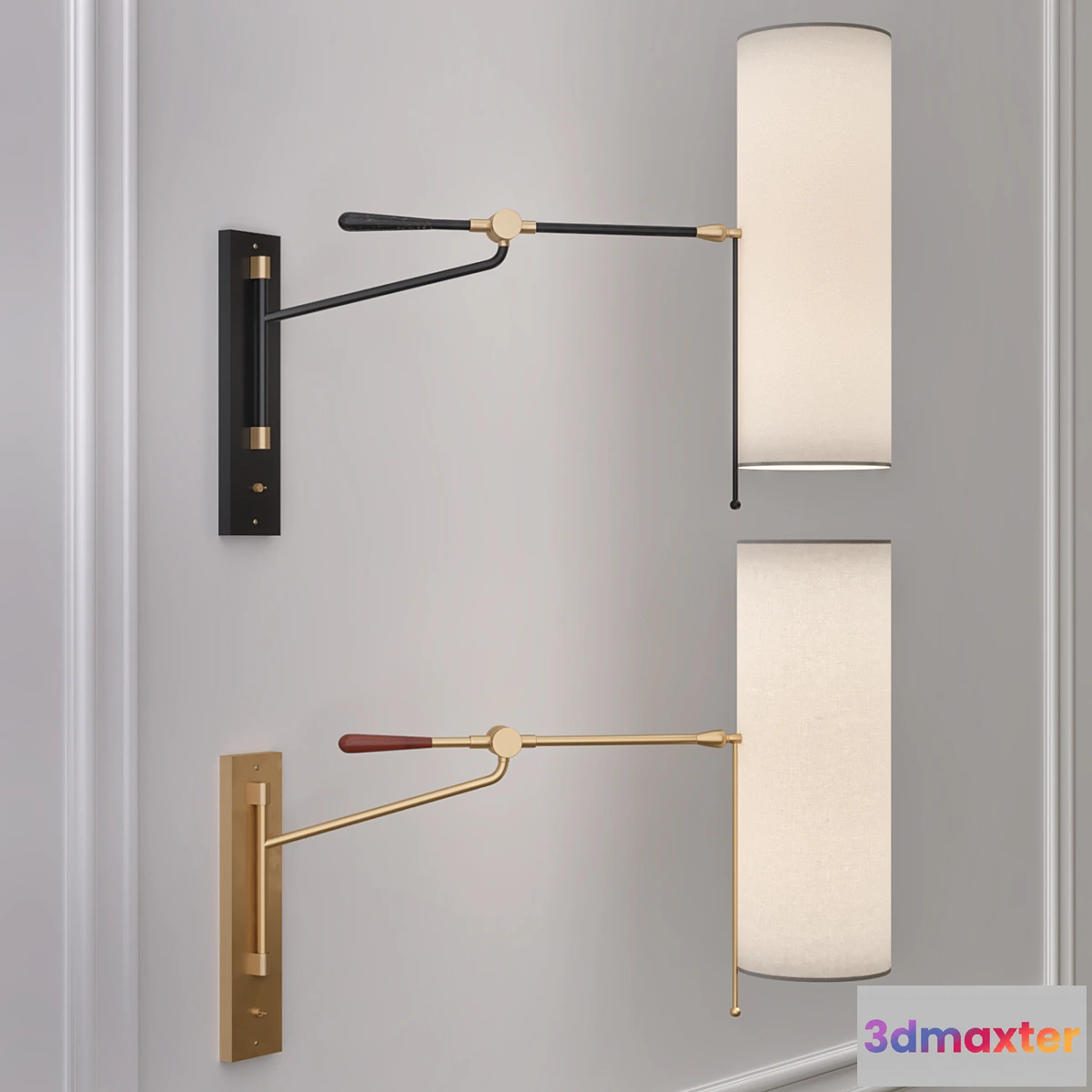 1432304 - FRANKFORT ARTICULATING WALL LIGHT Aerin 3D Max