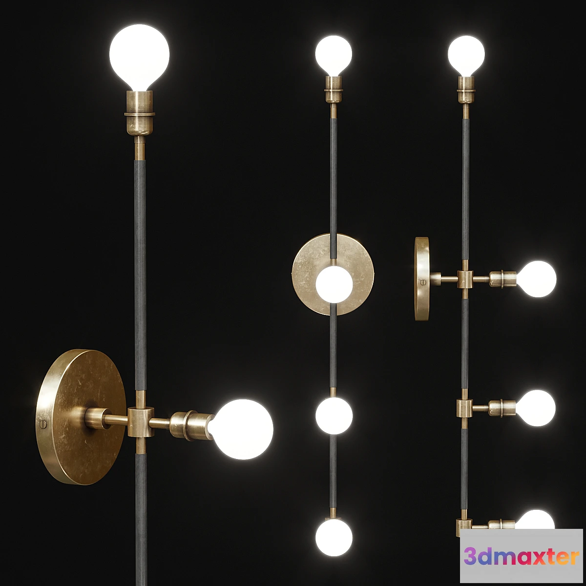 1433438 - Apparatus Vanity Leather Brass Sconce 3D Max