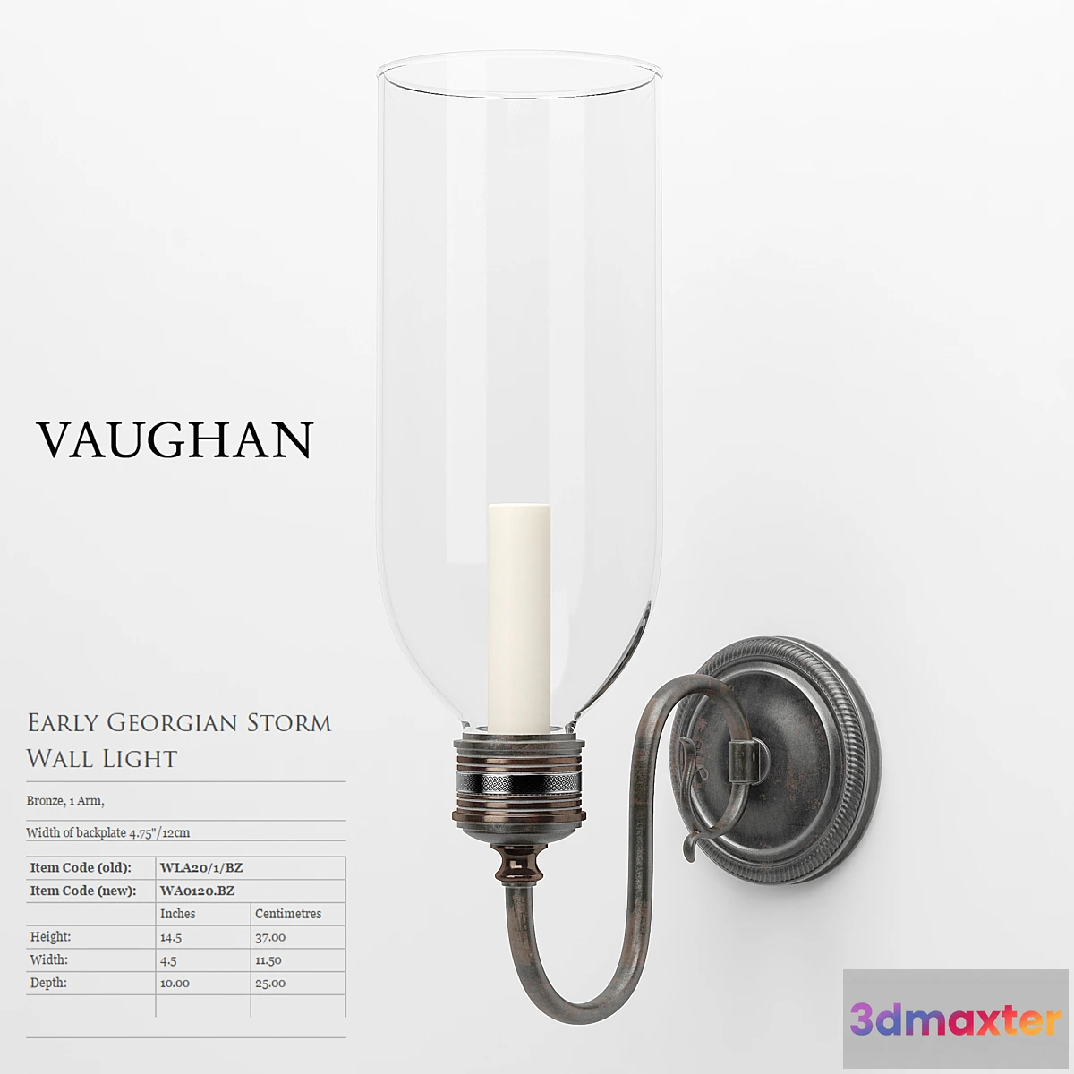 1434938 - VAUGHAN - Early Georgian Storm Wall Light 3D Max