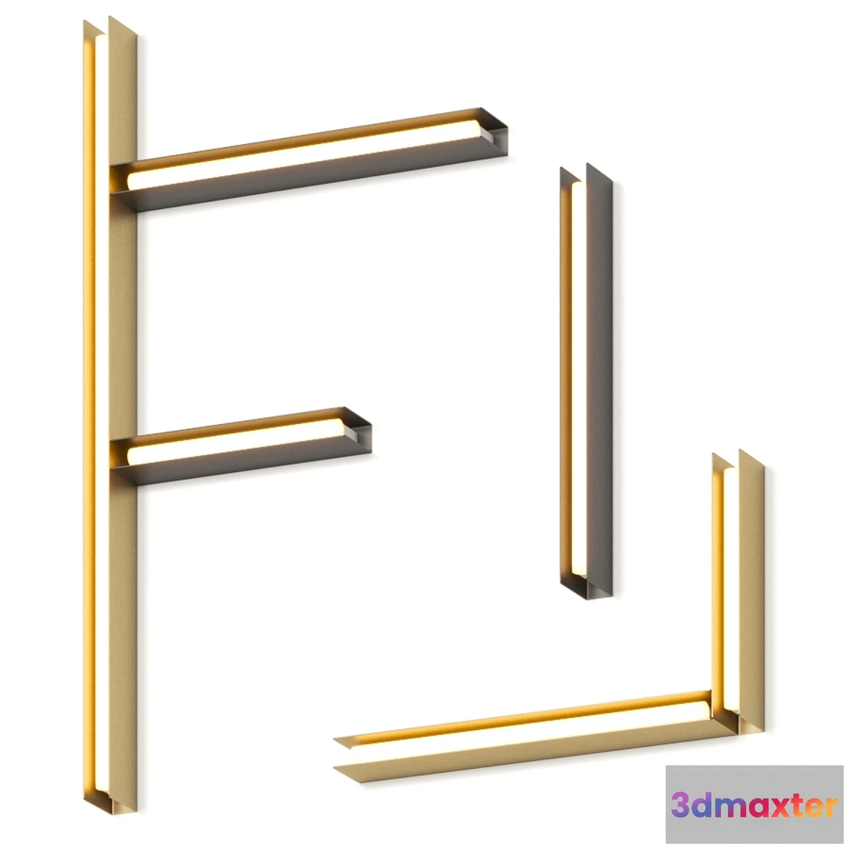 1437106 - Vesoi U Brass Wall Lamps 3D Max