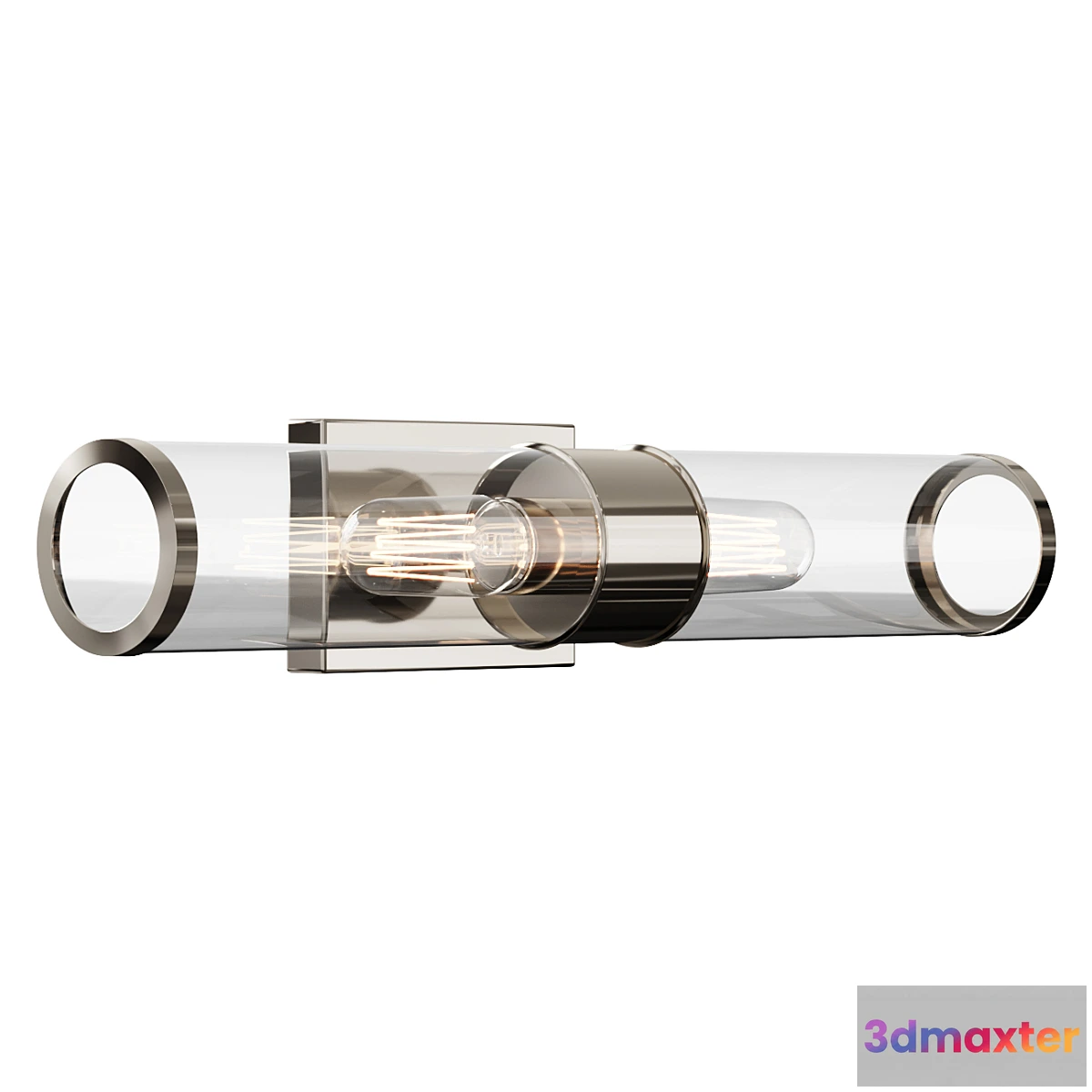 1437598 - Sconce Simple Glass Cylinder Sconce - 2 Light wall lamp 3D Max